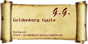 Goldenberg Gyula névjegykártya